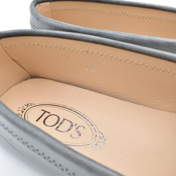*New in Box!* Tod's Gommino Leather Driving Shoes Loafers in Gray sz 40/10 - Picture 5 of 7